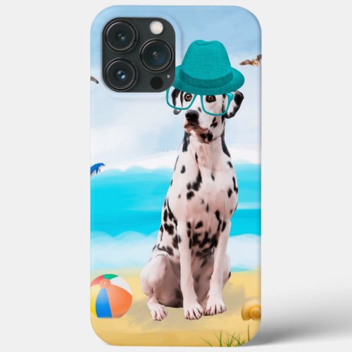 Dalmation Dog on Beach iPhone 13 Pro Max Case