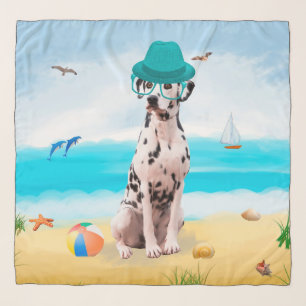 Dalmation Dog on Beach Scarf