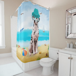 Dalmation Dog on Beach Shower Curtain