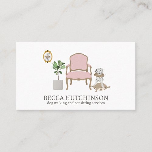 Dalmation Dog Sitting Pet Sitter Watercolor Business Card
