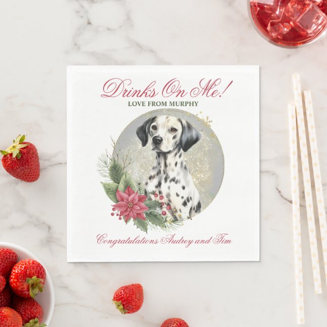 Dalmation Dog Wedding Napkins with Photo (Insitu)