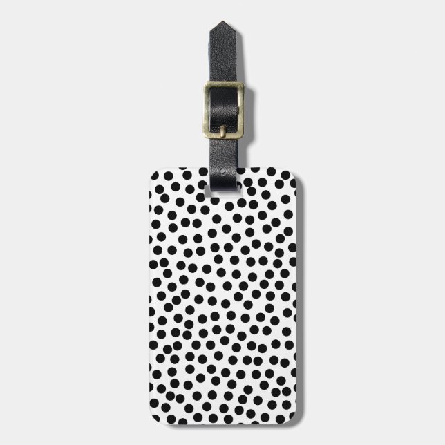 Dalmation Dots in Black and White Luggage Tag (Front Vertical)