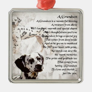Dalmation - Grandson Poem Metal Ornament