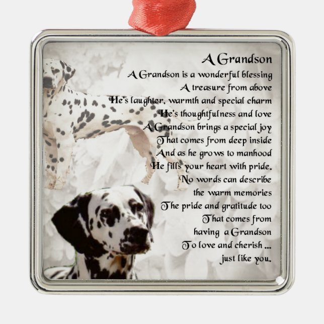 Dalmation - Grandson Poem Metal Ornament (Front)