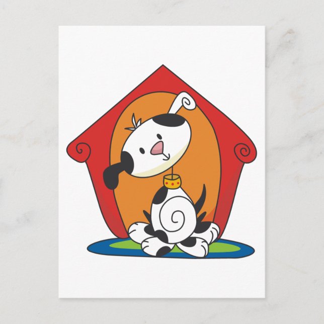 Dalmation in Dog House T-shirts and Gifts Postcard (Front)