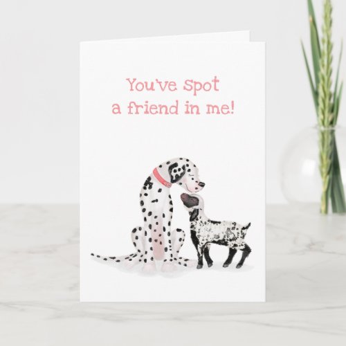 Dalmation  lamb Youve spot a friend in me card