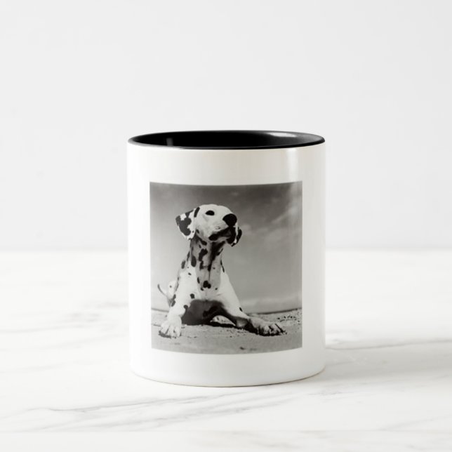 Dalmation Puppy Two-Tone Coffee Mug (Center)