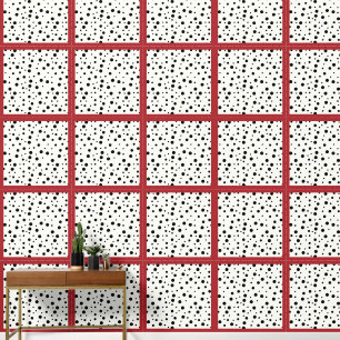 Dalmation Red Peel and Stick Wallpaper Wallpaper