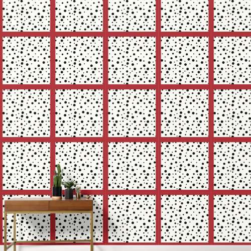 Dalmation Red Peel and Stick Wallpaper Wallpaper