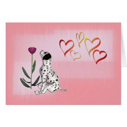 Dalmation Rose & Hearts-DIY Cards (Front Horizontal)