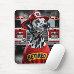 Dalmation Wearing a Retired Shirt Mouse Pad