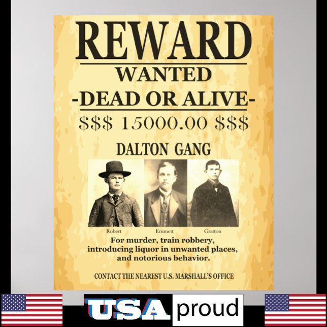Dalton Gang 💰 Reward Offered  WANTED Poster (Creator Uploaded)