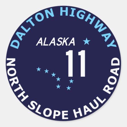 Dalton Highway North Slope Haul Road Classic Round Sticker