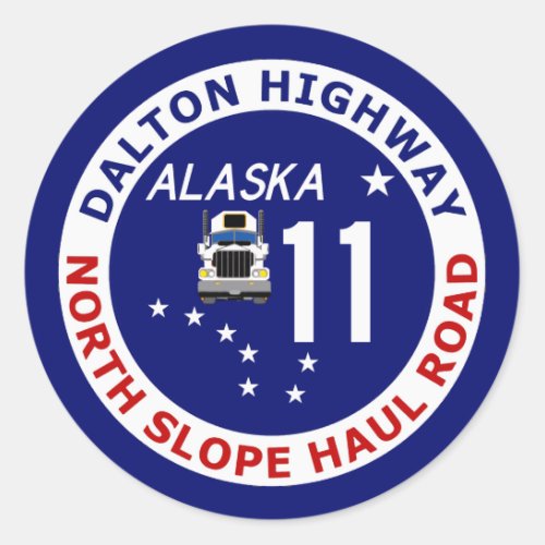 Dalton Highway North Slope Haul Road Classic Round Sticker