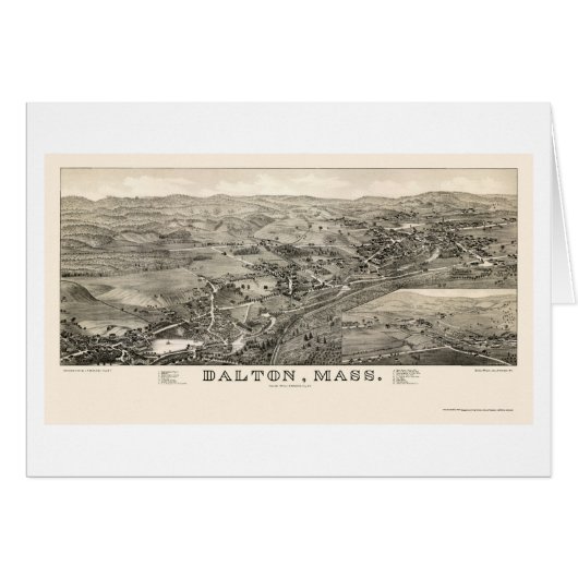 Dalton, MA Panoramic Map - 1884 Cards (Front Horizontal)