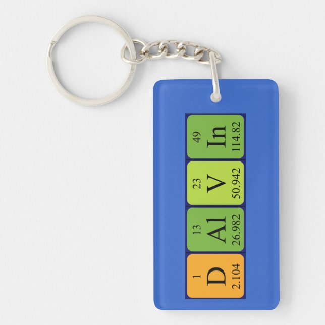Dalvin periodic table name keyring (Front)