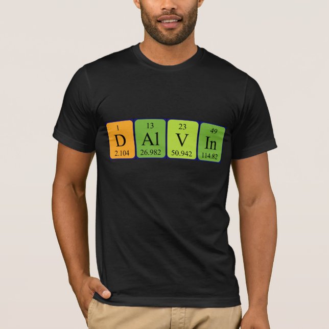 Dalvin periodic table name shirt (Front)