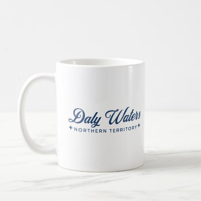 Daly Waters Distressed Classic Blue , Australia Coffee Mug (Left)