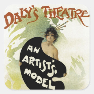 Daly's Theatre ~ An Artist's Model Square Sticker