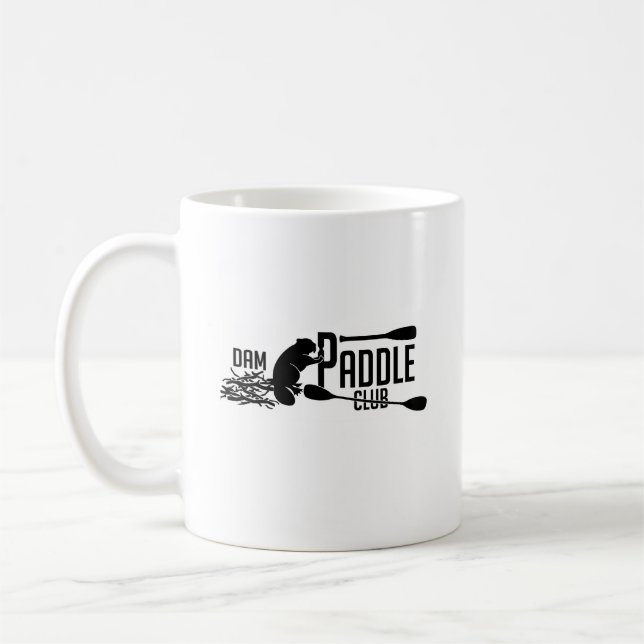 Dam Paddle Club Beaver Logo 11oz coffee cup (Left)