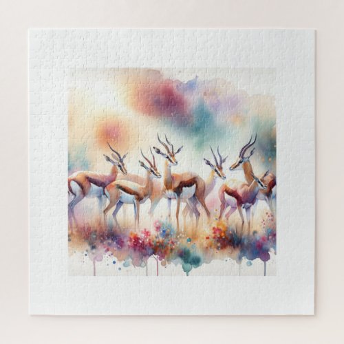 Dama Gazelle Serenade 040624AREF118 _ Watercolor Jigsaw Puzzle