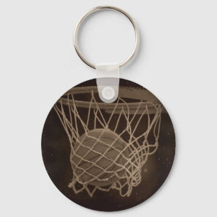 Damaged Basketball Photo Keychain