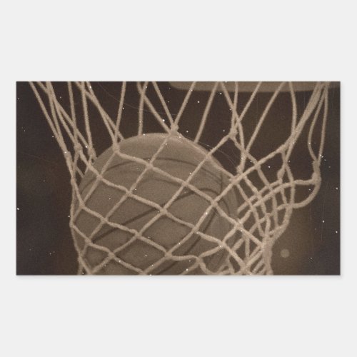 Damaged Basketball Photo Rectangular Sticker