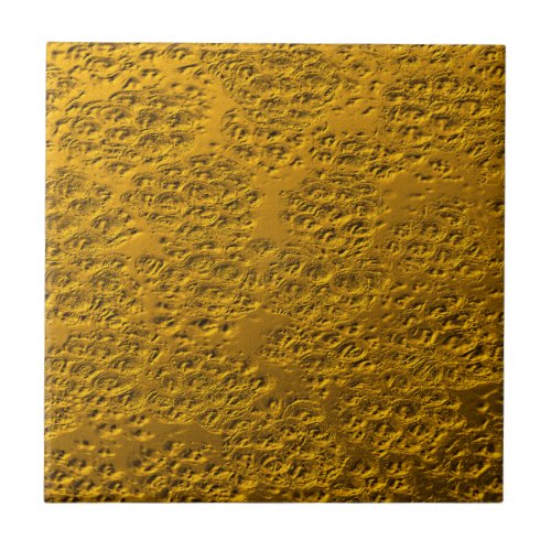 Damaged gold ceramic tile