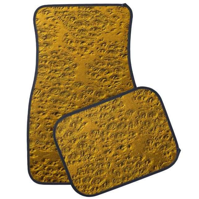Damaged gold metal car floor mat (Set)