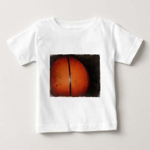 Damaged Photo Effect Basketball Baby T_Shirt
