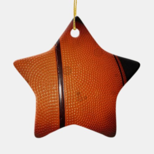 Damaged Photo Effect Basketball Ceramic Ornament