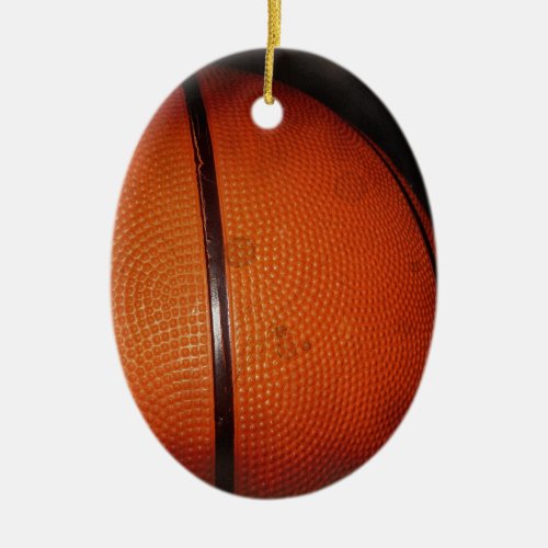 Damaged Photo Effect Basketball Ceramic Ornament