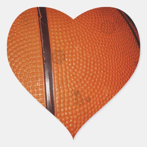 Damaged Photo Effect Basketball Heart Sticker