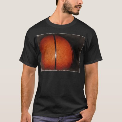 Damaged Photo Effect Basketball T_Shirt