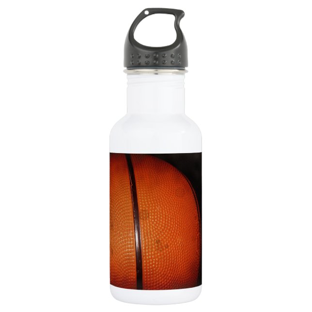 Damaged Photo Effect Basketball Water Bottle (Front)