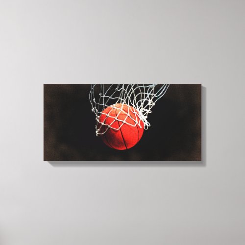 Damaged Photo Effect Basketball Wrapped Canvas