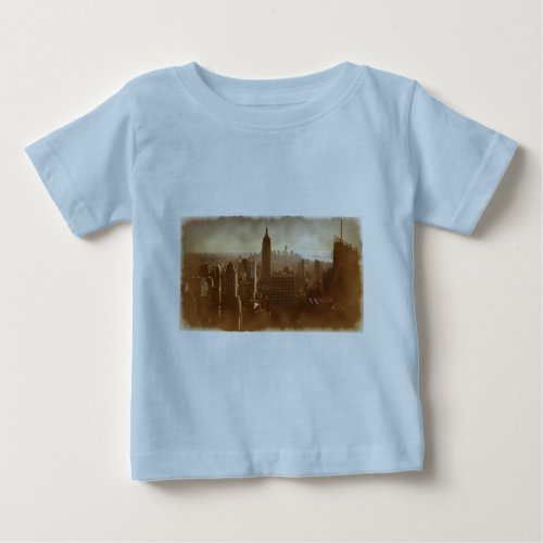 Damaged Photo Effect New York Baby T_Shirt