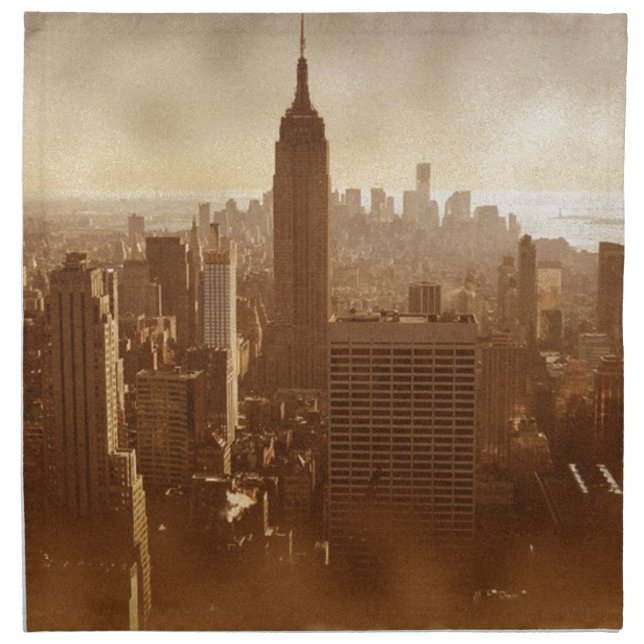 Damaged Photo Effect New York Cloth Napkin (Front)