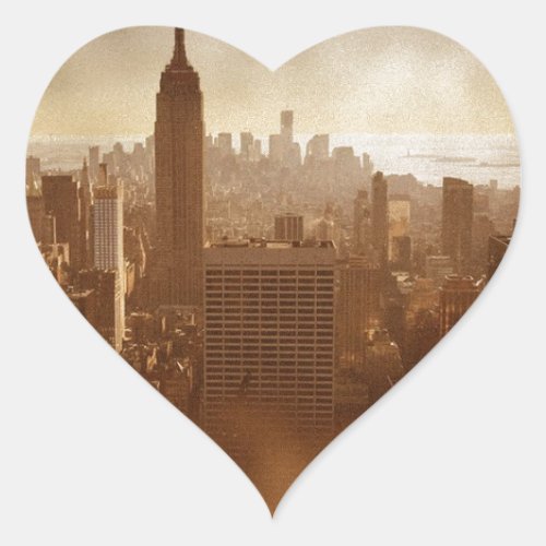 Damaged Photo Effect New York Heart Sticker