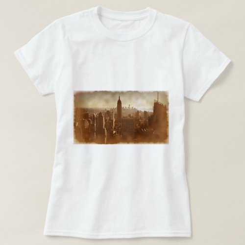 Damaged Photo Effect New York T_Shirt