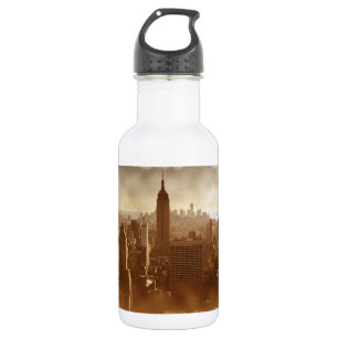 Damaged Photo Effect New York Water Bottle