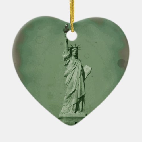 Damaged Photo Effect Statue of Liberty Ceramic Ornament