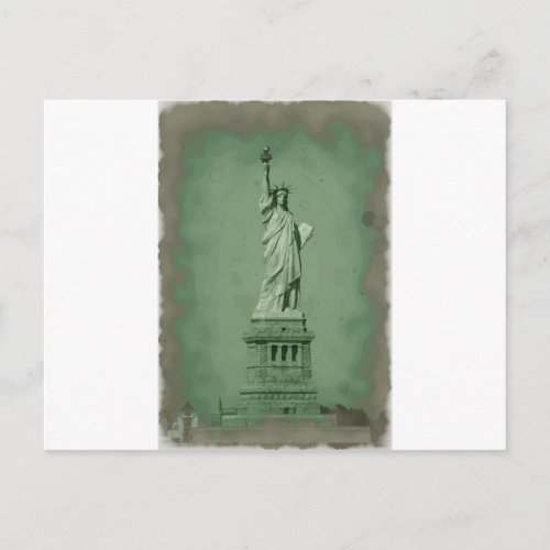 Damaged Photo Effect Statue of Liberty Postcard