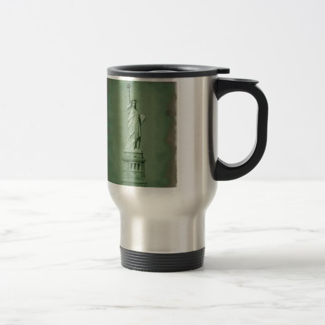 Damaged Photo Effect Statue of Liberty Travel Mug (Right)