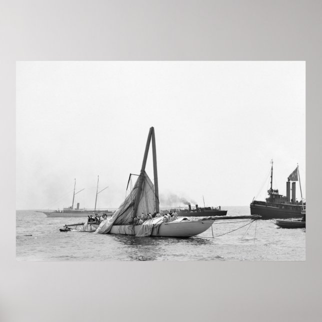 Damaged Racing Yacht, 1899 Poster (Front)