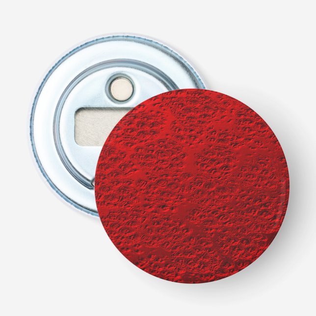 Damaged red metal bottle opener (Front)