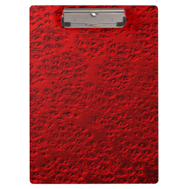Damaged red metal clipboard (Front)