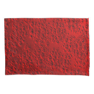 Damaged red metal pillow case