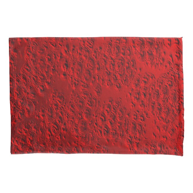 Damaged red metal pillow case (Front)