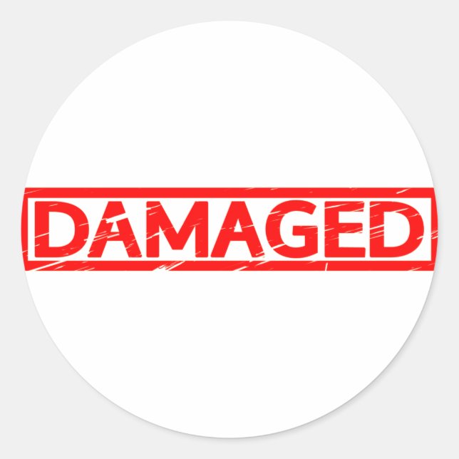 Damaged Stamp Classic Round Sticker (Front)